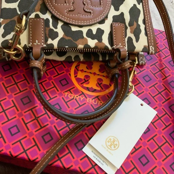 Tory Burch | Bags | Tory Burch Ella Leopard Canvas Mini Tote  display picture 1